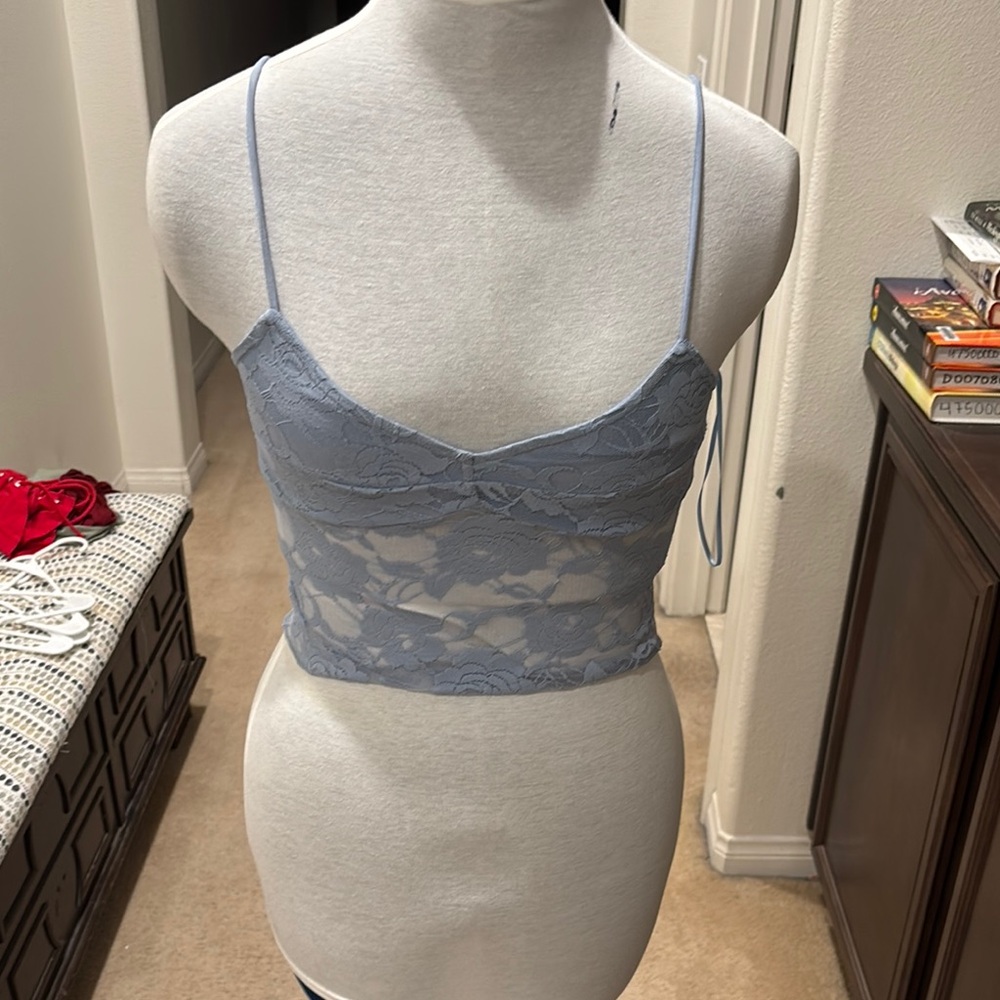 Lace Bralette in Light Blue